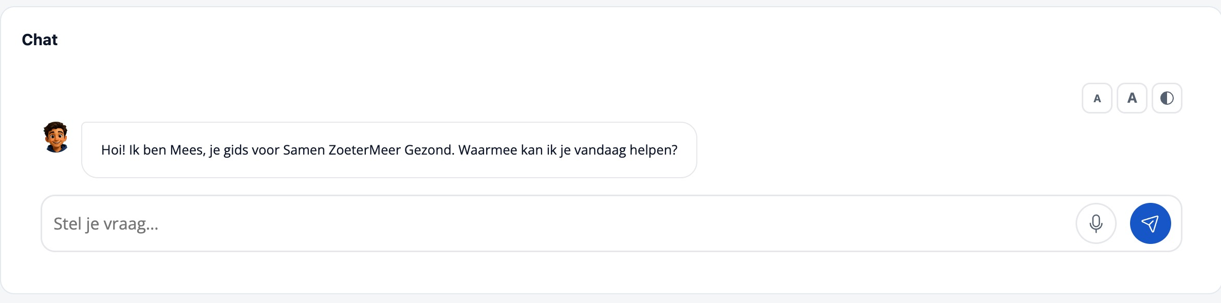 Voorbeeldweergave van de Nexus-chat met Mees